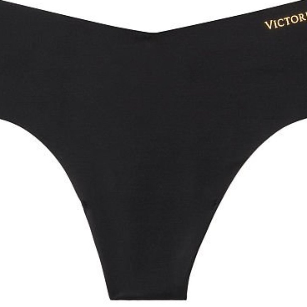 VS XXL SEXY ILLUSIONS BY VICTORIA'S SECRET No-Show Thong Panty Black Classic NWT - Picture 10 of 12